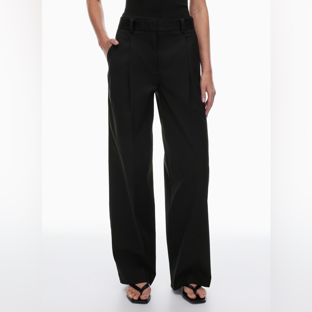 NWT Aritzia Babaton Inbound pleated front Wide Leg mid rise pants size 2 - Picture 4 of 12